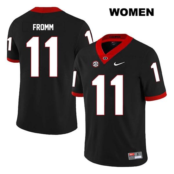Georgia Bulldogs Women's Jake Fromm #11 NCAA Legend Authentic Black Nike Stitched College Football Jersey SIE8456BM